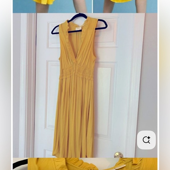 Anthropologie MAEVE Mustard Yellow Dress Medium - Picture 3 of 14